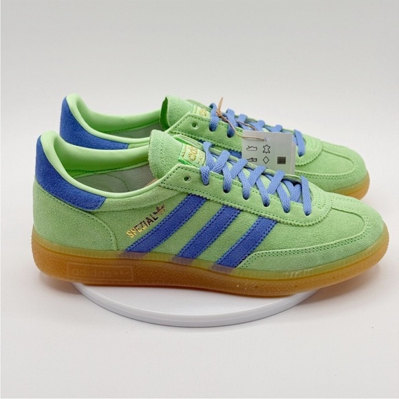 Adidas Handball Spezial W Sneakers Size 8 Womens Lime Green/Blue JR3618 - Picture 2 of 7